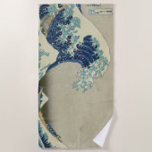 Große Welle vor der Küste Kanagawas von Hokusai Strandtuch (Vorderseite)
