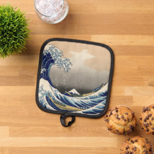 Große Welle vor Kanagawa & Berg Fuji Japanisches M Topflappen
