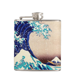 Große Welle vor Kanagawa Japanische Vintage-Fine-A Flachmann