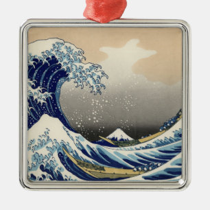 Große Welle vor Kanagawa & Mount Fuji Japan Meer Ornament Aus Metall