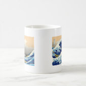 Große Welle weg von Kanagawa ~ Hokusai Kaffeetasse (Mittel)