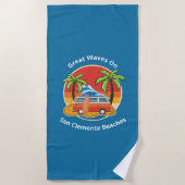 Große Wellen an den Stränden von San Clemente - Su Strandtuch (Vorderseite)