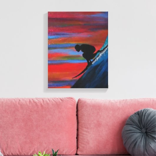 Große Wellen Leinwanddruck (Insitu (Wohnzimmer))