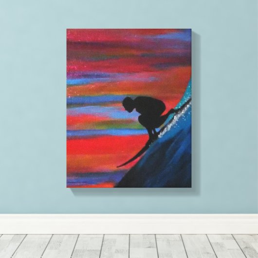 Große Wellen Leinwanddruck (Insitu (Holzboden))