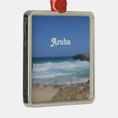 Große Wellen stürzen in Aruba Ornament Aus Metall (Rechts)