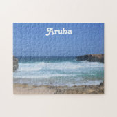 Große Wellen stürzen in Aruba Puzzle (Horizontal)