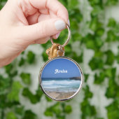 Große Wellen stürzen in Aruba Schlüsselanhänger (Hand)