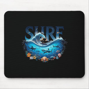 Große Wellen Surfstrand Liebhaber Surfer Grafik Su Mousepad