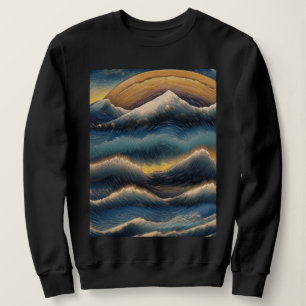 Große Wellen von Kanagawa Vintage-Malerei, Welle Sweatshirt