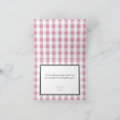 Große Wertschätzung Pink Gingham Danke Karten (Innenseite)
