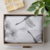 GROSSE Wildblume Dragonfly Decoupage Schwarz-weiß Seidenpapier (Geschenk)