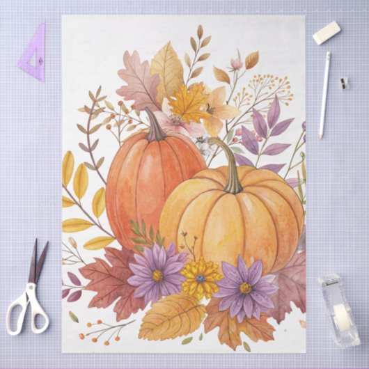 Große Wildblumen für Wasserfarben und Pumpkins Seidenpapier (Basteln)