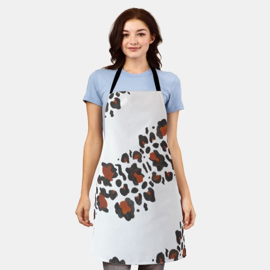Große Wildtierdrucke Oversifizierte Zickzack Schür Schürze (Getragen)