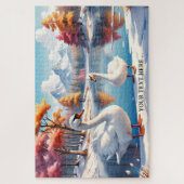 Große Winterschweizer Mama und Kinderpuzzle Puzzle (Vertikal)