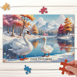 Große Winterschweizer Mama und Kinderpuzzle Puzzle
