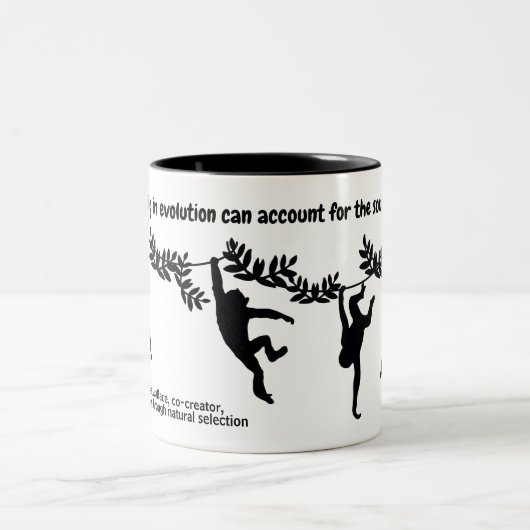 Große wissenschaftliche Quote mit Affen Zweifarbige Tasse (Mittel)