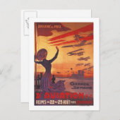 Große Woche der Luftfahrt - Poster der Frau Postkarte (Vorne/Hinten)