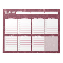 Große wöchentliche Aufgabenliste - Leaf-Design Notizblock