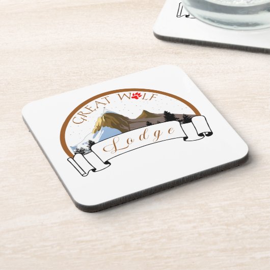 GROSSE WOLFLODGE GETRÄNKEUNTERSETZER (Linke Seite)