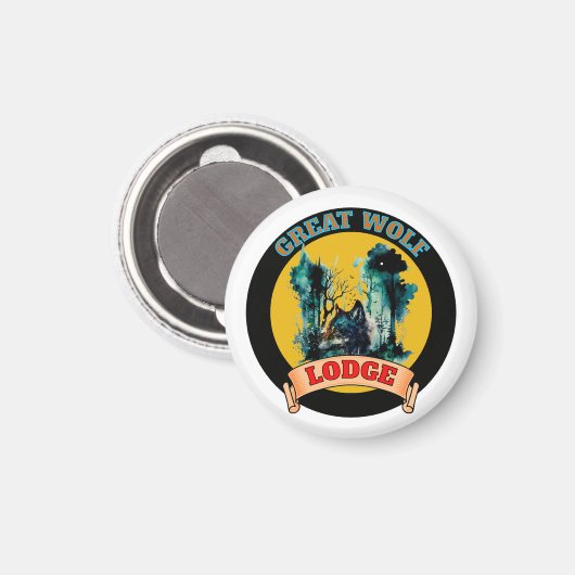 GROSSE WOLFLODGE MAGNET (Vorderseite/Rückseite)