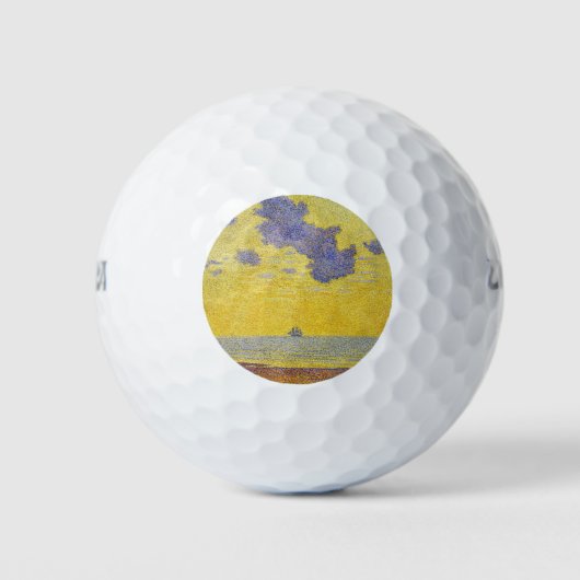 Große Wolken (Gelber Himmel) (Elegante Landschaft) Golfball (Vorderseite)