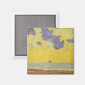 Große Wolken (Gelber Himmel) (Elegante Landschaft) Magnet (Vorderseite/Rückseite)