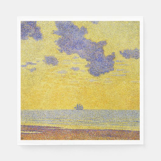 Große Wolken (Gelber Himmel) (Elegante Landschaft) Serviette (Vorderseite)