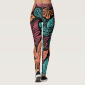 Große wunderliche Blätter Leggings (Rückseite)