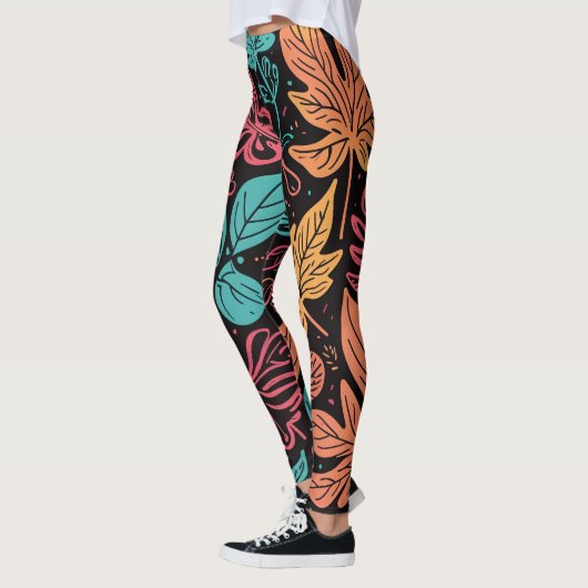 Große wunderliche Blätter Leggings (Links)