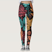Große wunderliche Blätter Leggings (Vorderseite)