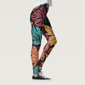 Große wunderliche Blätter Leggings (Rechts)