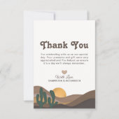 Große Wüstenlandschaft im Becken Hochzeit Dankeskarte (Vorderseite)