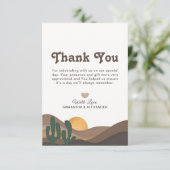 Große Wüstenlandschaft im Becken Hochzeit Dankeskarte (Stehend Vorderseite)