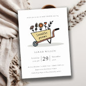 Grosse Yellow Flora Cart Babydusche lädt ein Dankeskarte