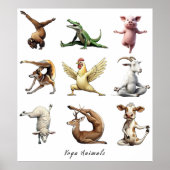 Große Yoga-Tiere drucken Poster (Vorne)