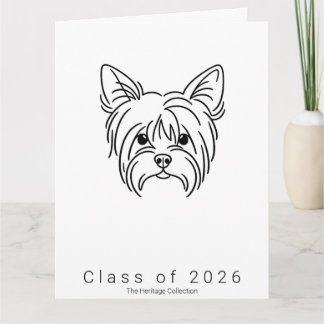 Große Yorkie-Abschlusskarte Klasse 2026 Minimalist Karte