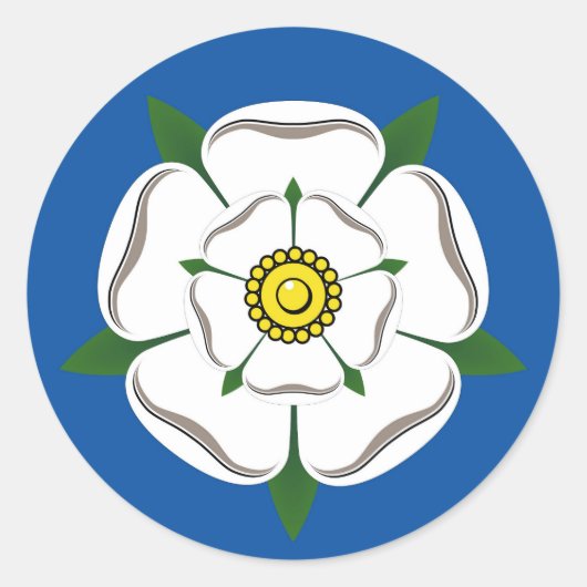 Große Yorkshire White Rose Stickers (Vorderseite)