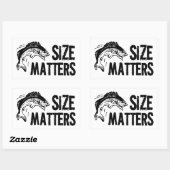 Größe zählt! Funny Fishing Design Rechteckiger Aufkleber (Blatt)