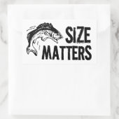 Größe zählt! Funny Fishing Design Rechteckiger Aufkleber (Tasche)