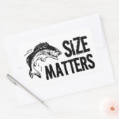 Größe zählt! Funny Fishing Design Rechteckiger Aufkleber (Umschlag)