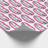 Große Zähne mit rosa Lippenstift Geschenkpapier (Ecke)