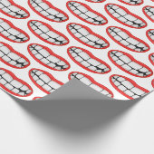 Große Zähne mit rotem Lippenstift Geschenkpapier (Ecke)