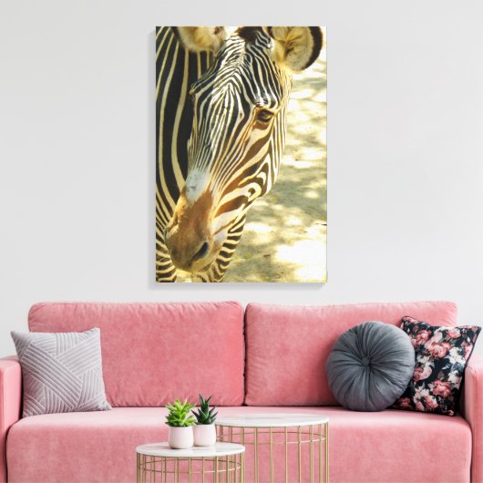 Große Zebra ummantelte Canvas! Leinwanddruck (Insitu (Wohnzimmer))