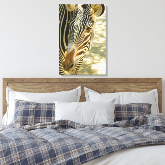 Große Zebra ummantelte Canvas! Leinwanddruck (Insitu (Schlafzimmer))