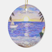 Große Zeiten am Strand Keramik Ornament (Links)