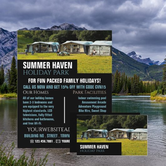 Große Zelte, Eigentümer des Ferienparks, Manager Visitenkarte