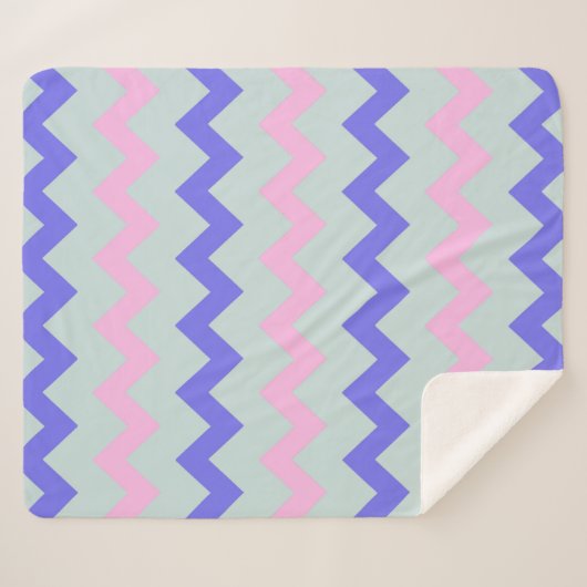 Große Zickzack Muster Sherpadecke (Vorderseite (Horizontal))