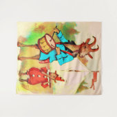 große Ziegenmusiker Wandteppich (Vorderseite (Horizontal))