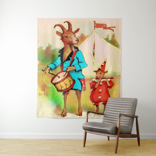 große Ziegenmusiker Wandteppich (Beispiel)