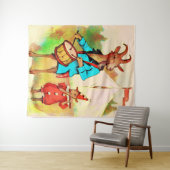 große Ziegenmusiker Wandteppich (Beispiel (Horizontal))